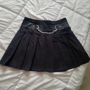Royal Bones Black pleated chain skirt